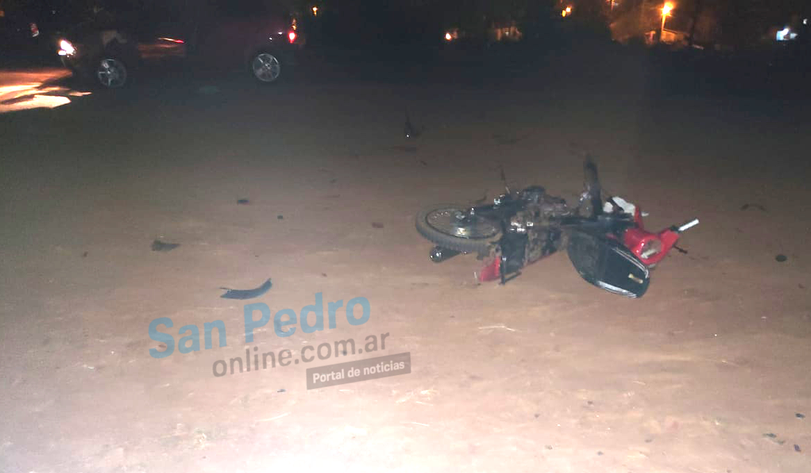 SAN PEDRO: ACCIDENTE ENTRE MOTO Y AUTO