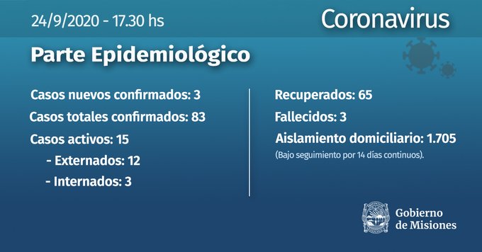 CORONAVIRUS: TRES NUEVOS CASOS EN MISIONES