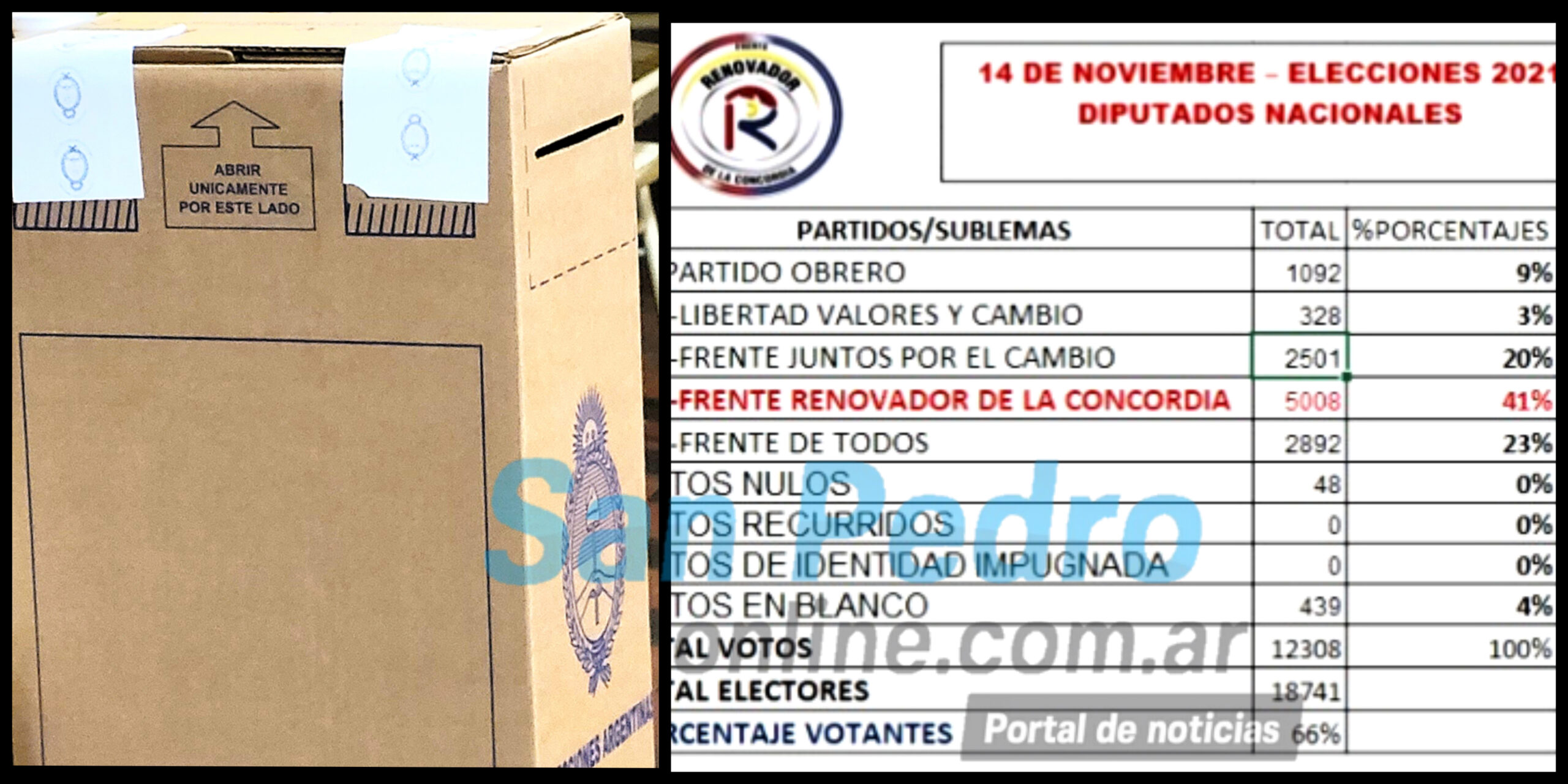 SAN PEDRO: LA RENOVACIÓN GANÓ CON EL 41% DEL TOTAL DE LOS VOTOS