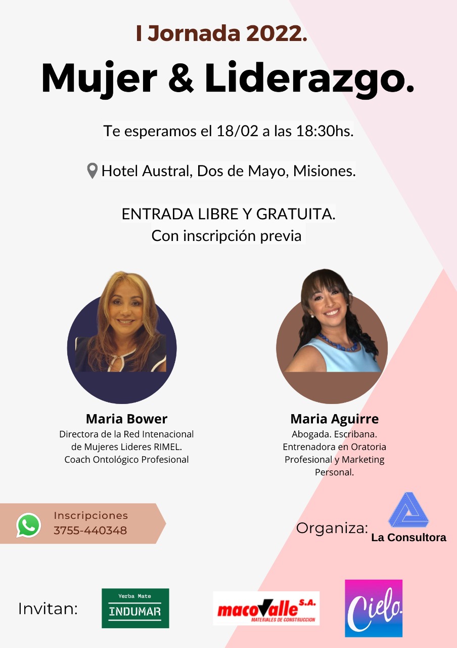 INVITAN A LA PRIMERA JORNADA “MUJER & LIDERAZGO”