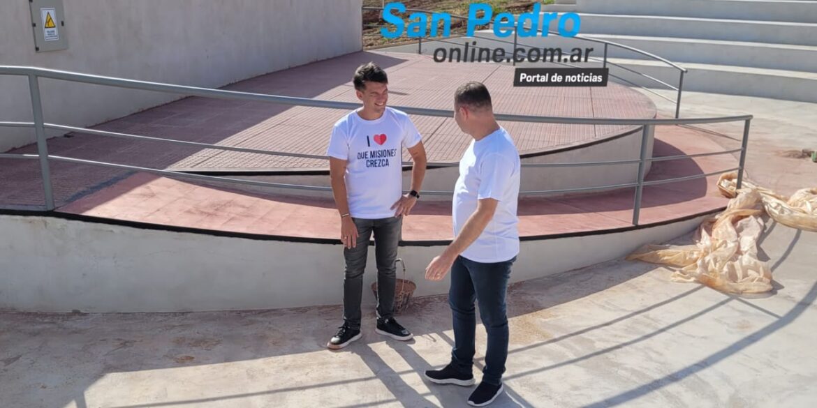 LUCAS SPINELLI JUNTO AL CONCEJAL CÉSAR CAMARGO RECORRIERON EL AVANCE DEL ÁREA DE MODERNIZACIÓN DEL CENTRO DE SAN PEDRO