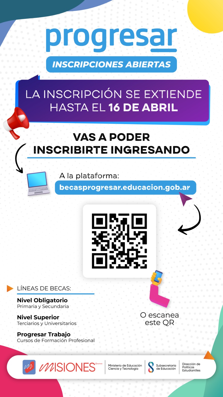 PROGRESAR: INSCRIPCIONES ABIERTAS HASTA EL 16 DE ABRIL