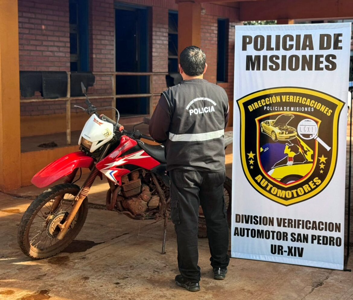 Personal policial secuestró una motocicleta durante un trámite de verificación en San Pedro