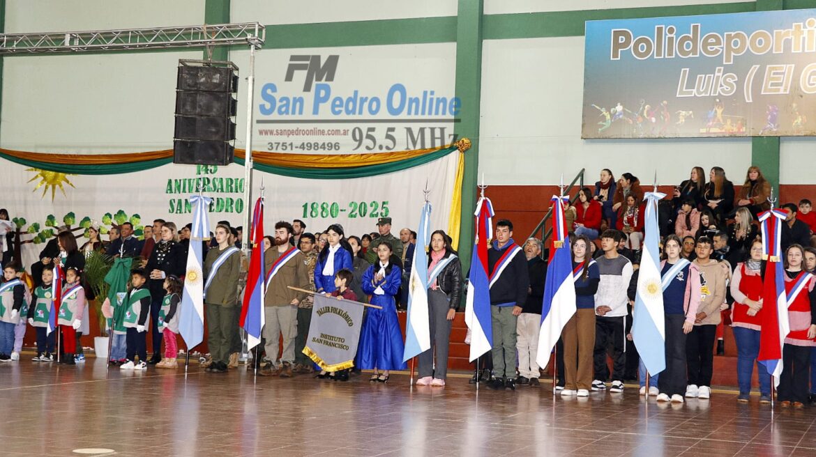 San Pedro celebró su 145° aniversario con un emotivo acto en el Polideportivo