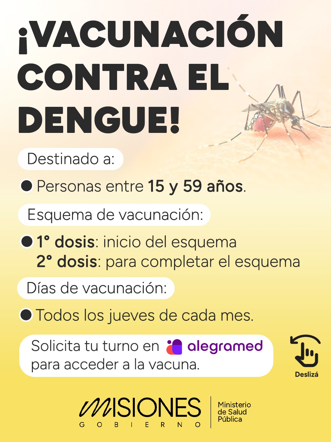 Inició la campaña de vacunación contra el dengue en el Noreste misionero