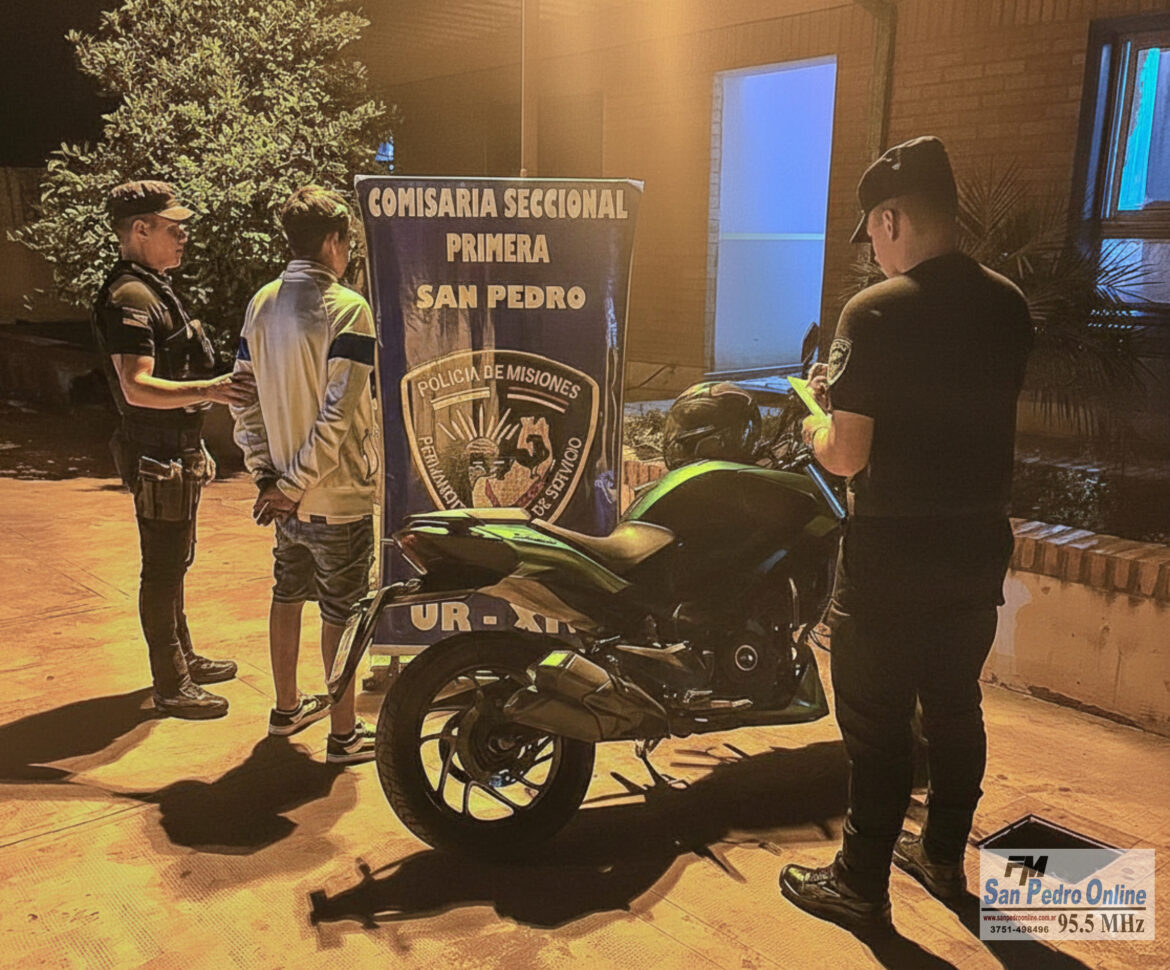 Recuperaron en San Pedro una motocicleta robada en Buenos Aires y demoraron a un joven