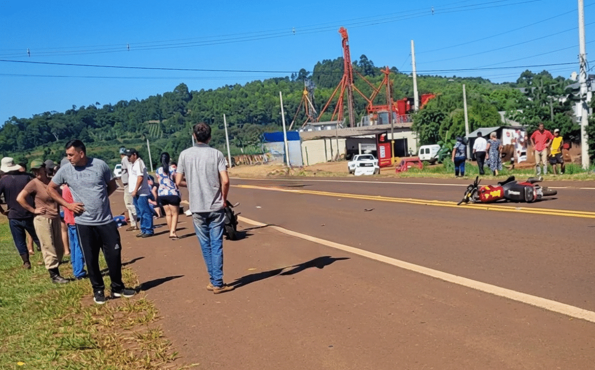 Accidente sobre la Ruta 14 en Terciados Paraíso: un motociclista resultó con lesiones de consideración